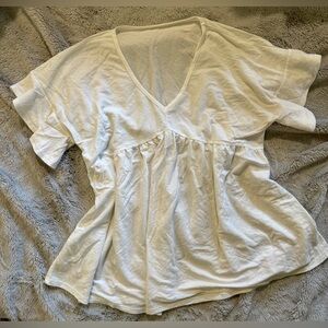 Elegant White V-Neck Blouse